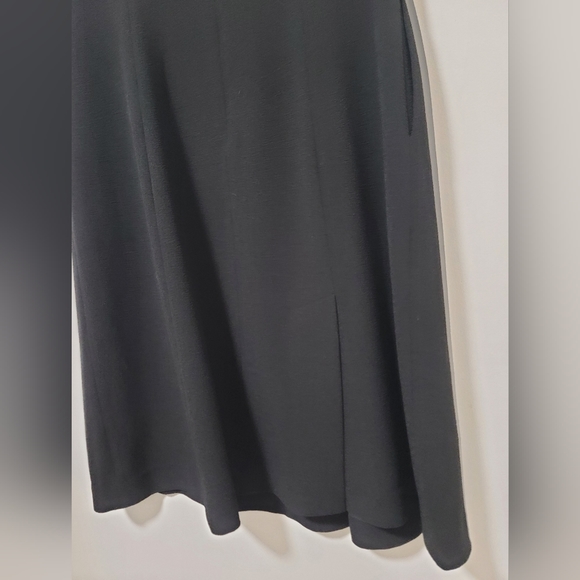 Adolfo Dominguez Womens Black Crepe Classic LBD A-line Dress Classic Slits US 8 - Picture 10 of 15